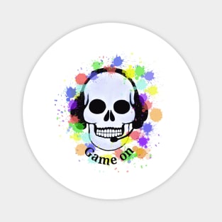 Game on gamer skull Magnet